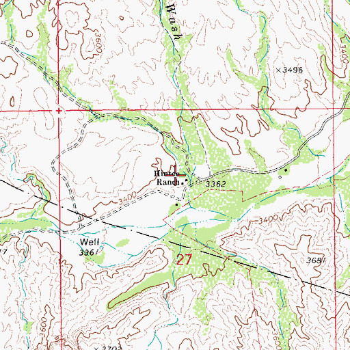 Topographic Map of Hinton Ranch, AZ