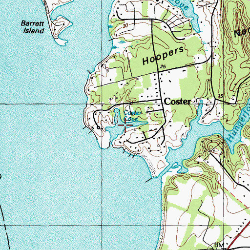 Topographic Map of Coster Cove, MD