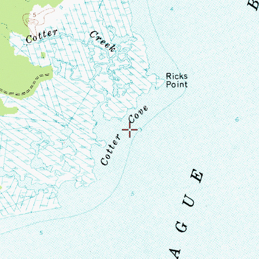 Topographic Map of Cotter Cove, MD