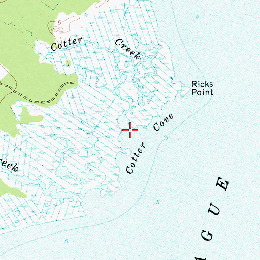 Topographic Map of Cotter Creek, MD