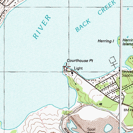 Topographic Map of Courthouse Point, MD