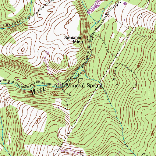 Topographic Map of Cove Run, MD