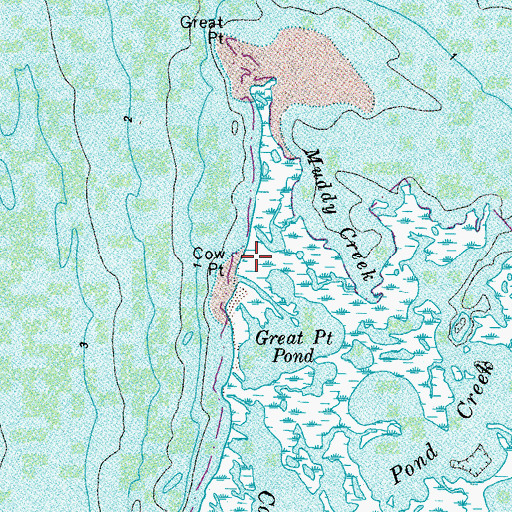 Topographic Map of Cow Point, MD