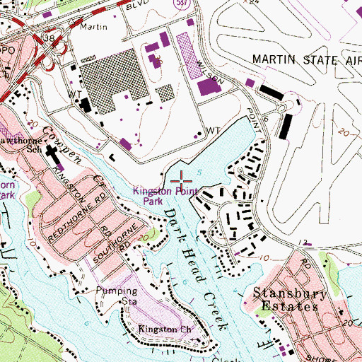 Topographic Map of Cowpen Creek, MD