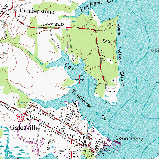 Topographic Map of Cox Creek, MD
