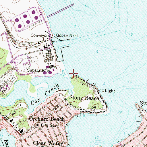 Topographic Map of Cox Creek, MD