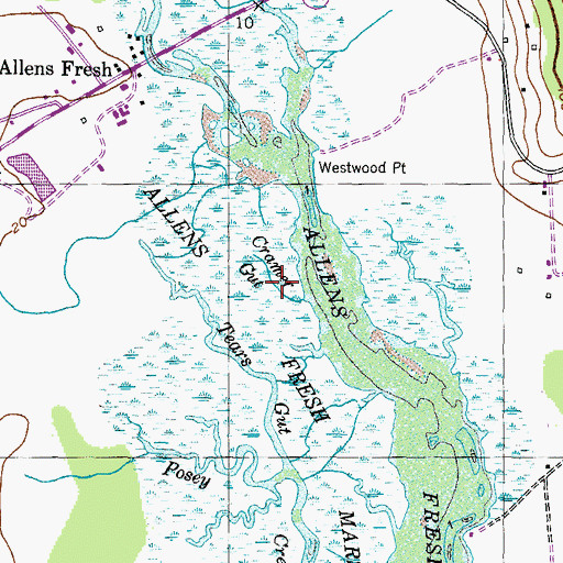 Topographic Map of Cramer Gut, MD