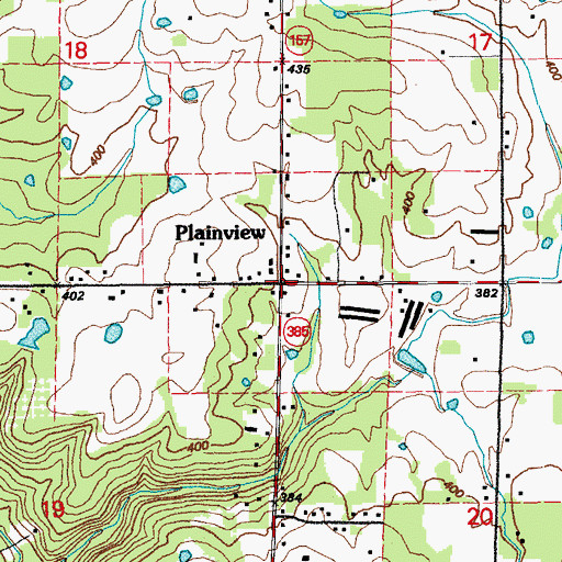 Topographic Map of Plainview, AR
