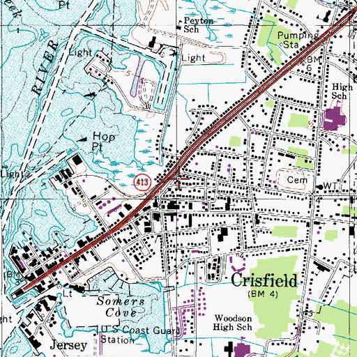 Topographic Map of Crisfield, MD