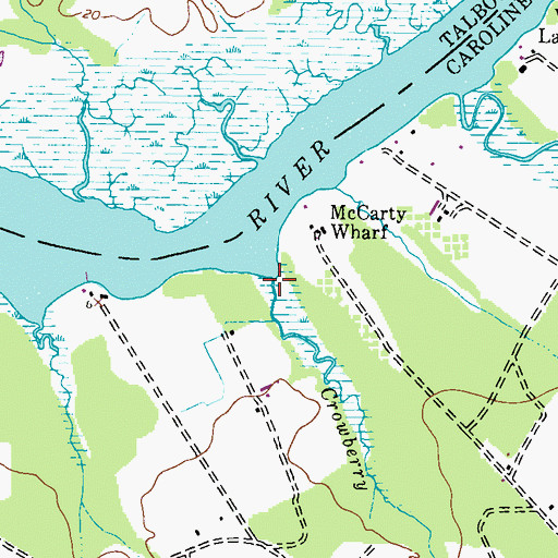 Topographic Map of Crowberry Creek, MD
