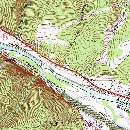 Topographic Map of Culvert Hollow, MD
