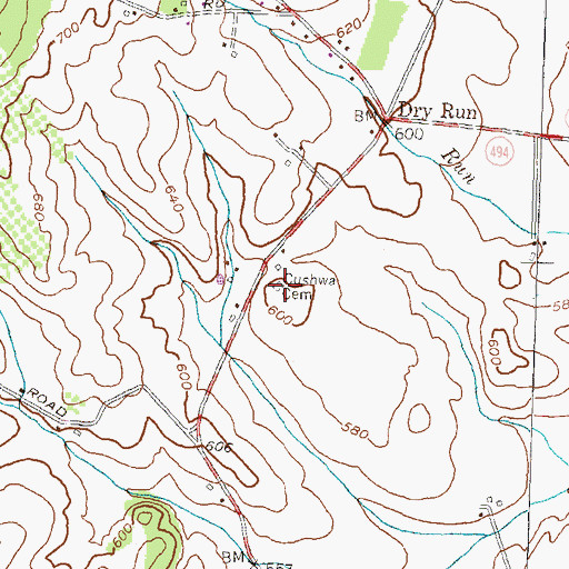 Topographic Map of Cushwa Cemetery, MD