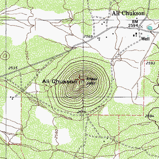 Topographic Map of Ali Chukson, AZ