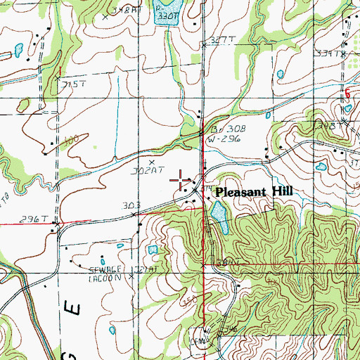 Topographic Map of Pleasant Hill, AR