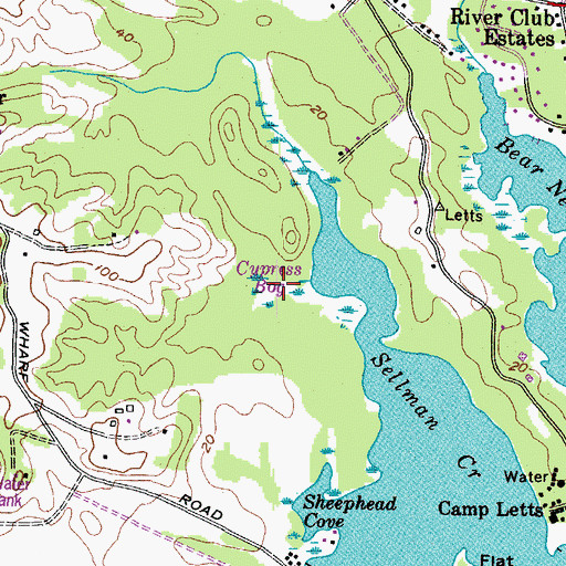 Topographic Map of Cypress Bog, MD