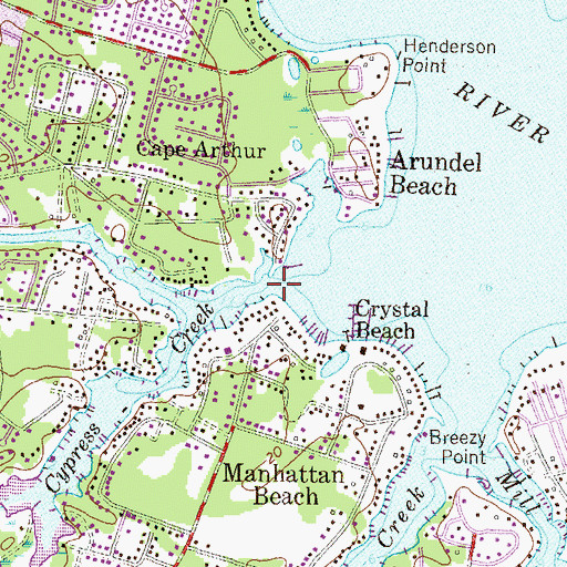 Topographic Map of Cypress Creek, MD