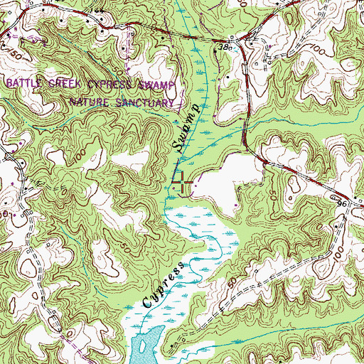 Topographic Map of Cypress Swamp, MD