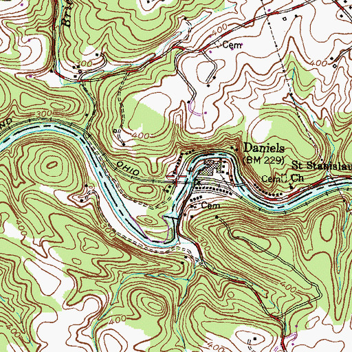 Topographic Map of Daniels, MD