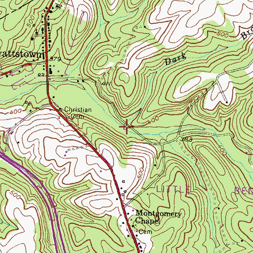 Topographic Map of Dark Branch, MD