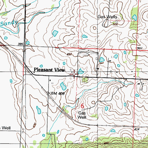 Topographic Map of Pleasant View, AR