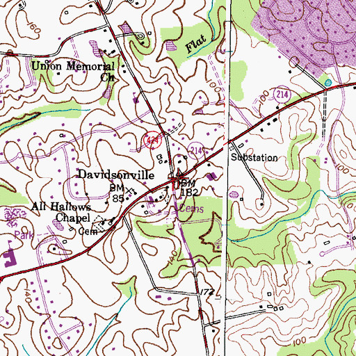 Topographic Map of Davidsonville, MD