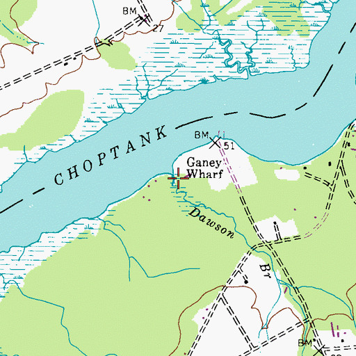 Topographic Map of Dawson Branch, MD