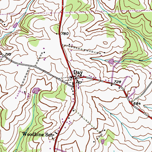 Topographic Map of Day, MD