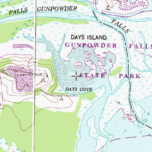 Topographic Map of Days Cove, MD