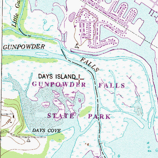 Topographic Map of Days Island, MD