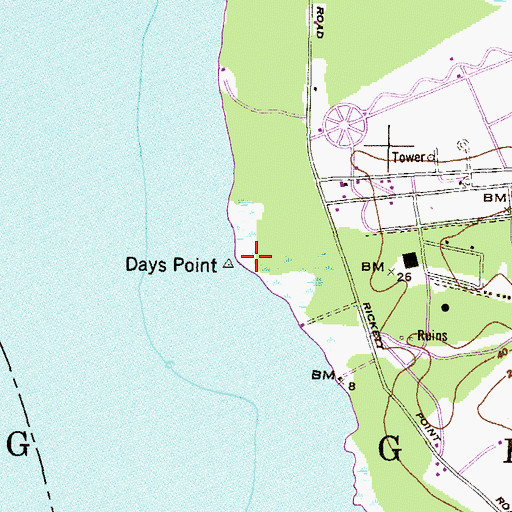 Topographic Map of Days Point, MD