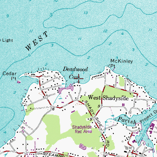 Topographic Map of Deadwood Cove, MD