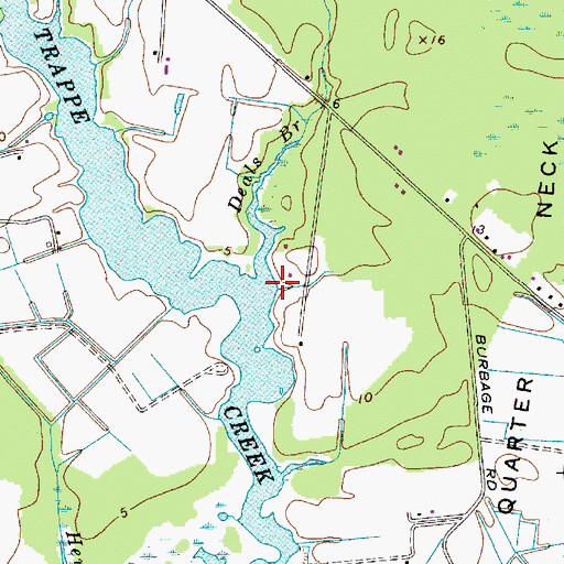 Topographic Map of Deals Branch, MD