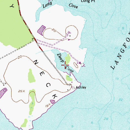 Topographic Map of Deep Cove, MD