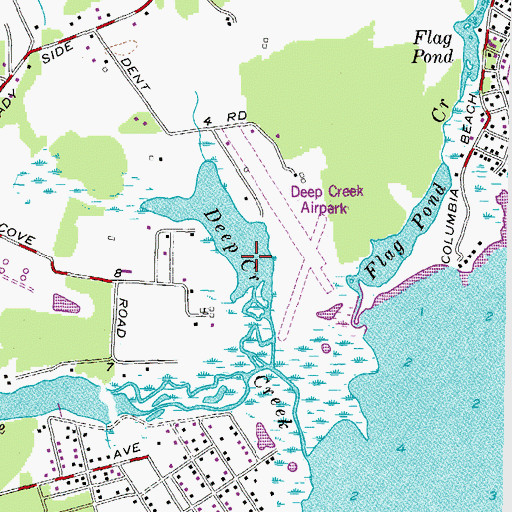 Topographic Map of Deep Creek, MD