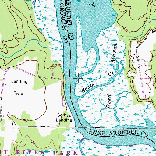 Topographic Map of Deep Creek, MD