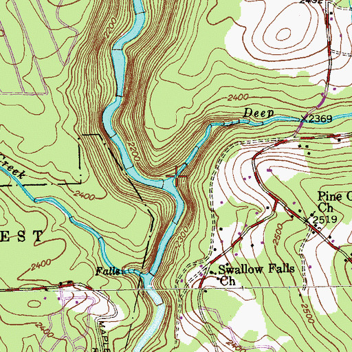 Topographic Map of Deep Creek, MD