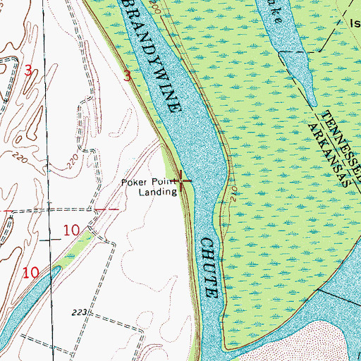 Topographic Map of Poker Point Landing, AR