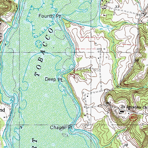 Topographic Map of Deep Point, MD