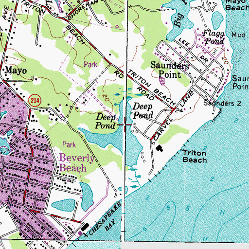 Topographic Map of Deep Pond, MD