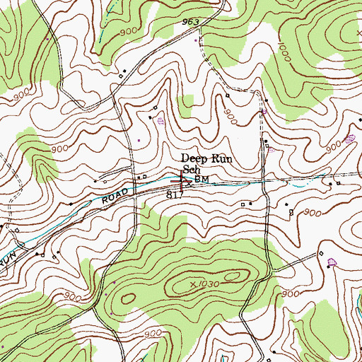 Topographic Map of Deep Run School, MD