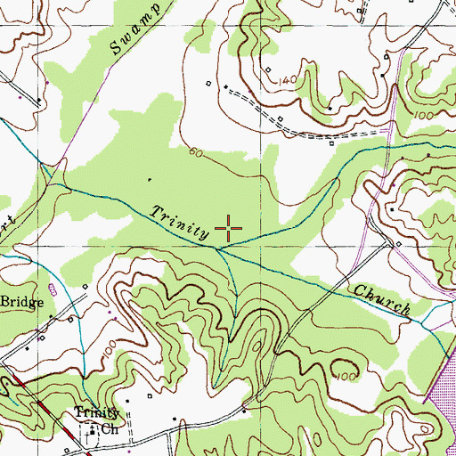 Topographic Map of Denton Run, MD