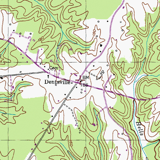 Topographic Map of Dentsville, MD