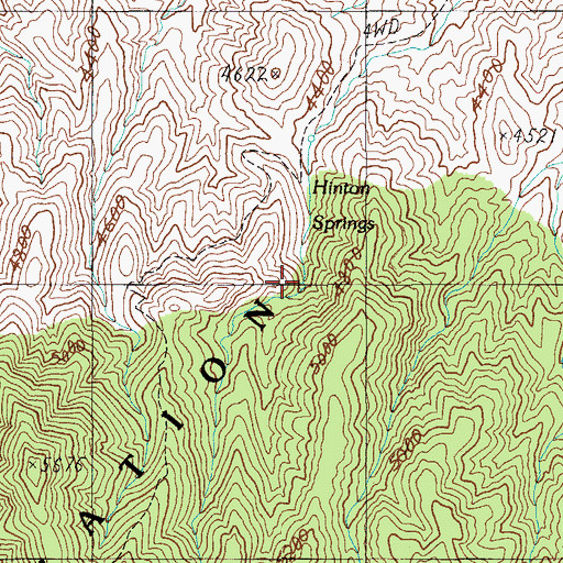 Topographic Map of Hinton Springs, AZ