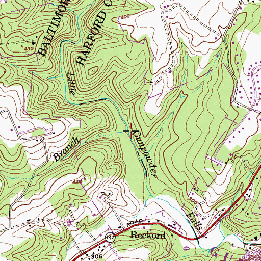 Topographic Map of Dick Branch, MD