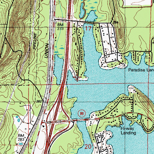 Topographic Map of Pooles Landing, AR