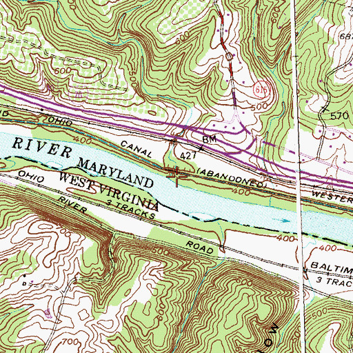 Topographic Map of Ditch Run, MD