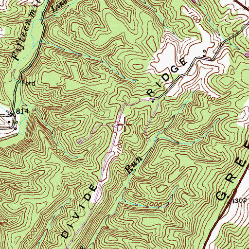 Topographic Map of Divide Ridge, MD