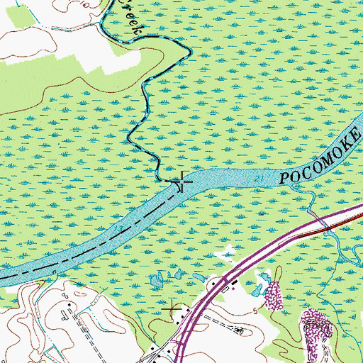 Topographic Map of Dividing Creek, MD