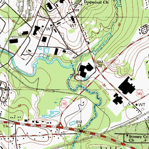 Topographic Map of Dogwood Run, MD