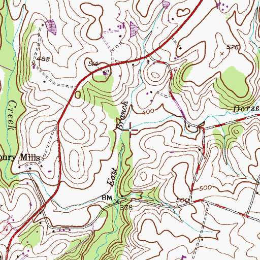 Topographic Map of Dorsey Branch, MD
